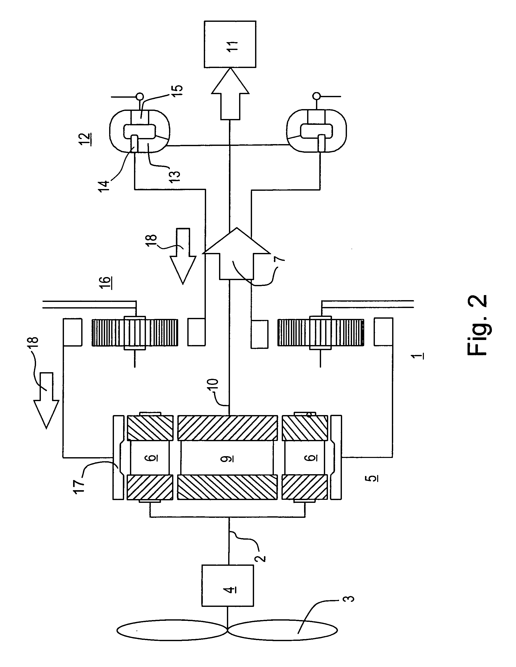 Control system for a wind power plant with hydrodynamic gear