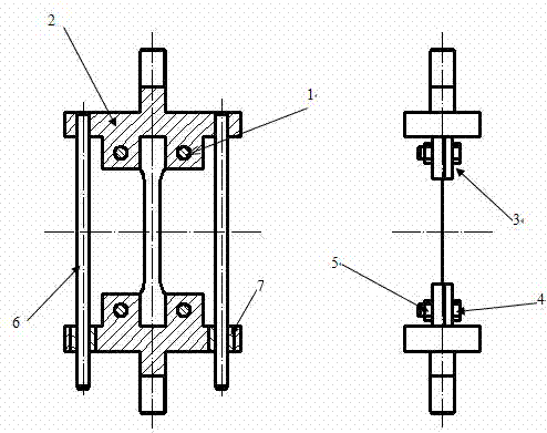 Tensile test special fixture used for sheet metal or metal foil and using method