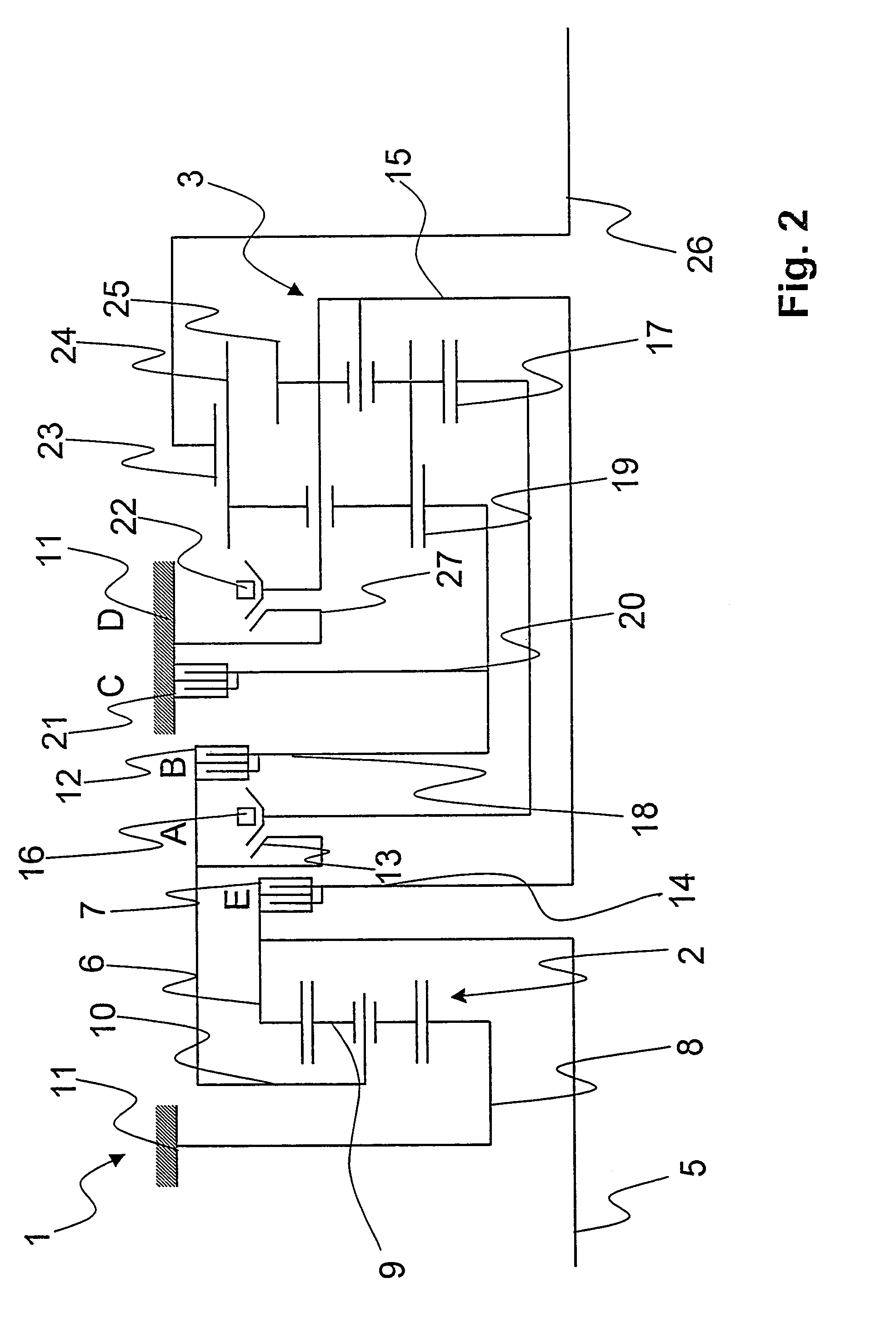 Transmission, particularly automatic transmission, with several shifting elements