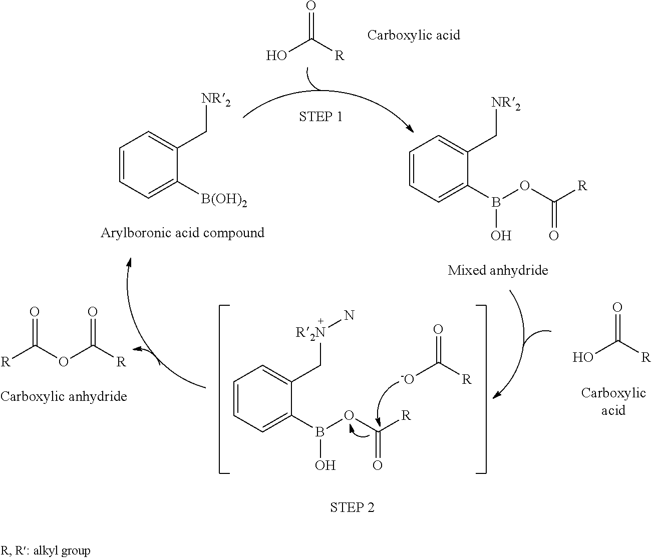 Method for producing carboxylic anhydride and arylboronic acid compound