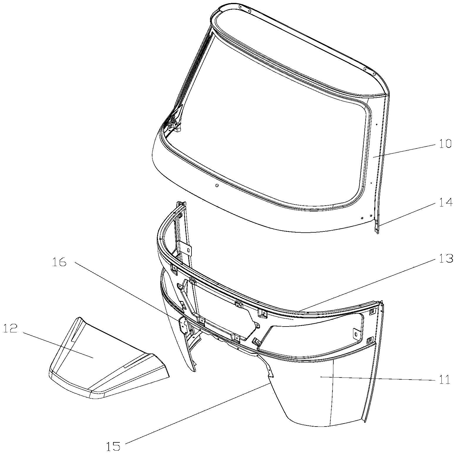 Inner flow-guiding vehicle body and tricycle thereof