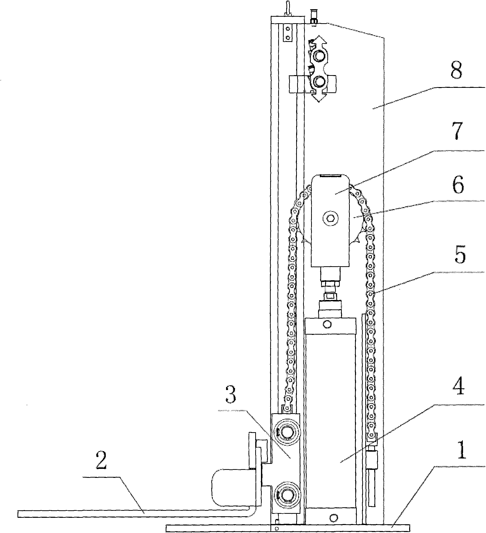 Pneumatic lifting material frame