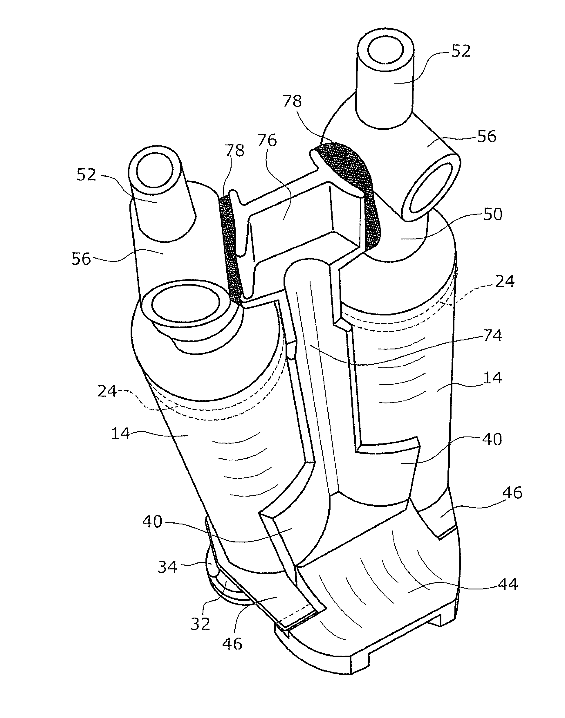 Applicator device for applying a multi-component fluid