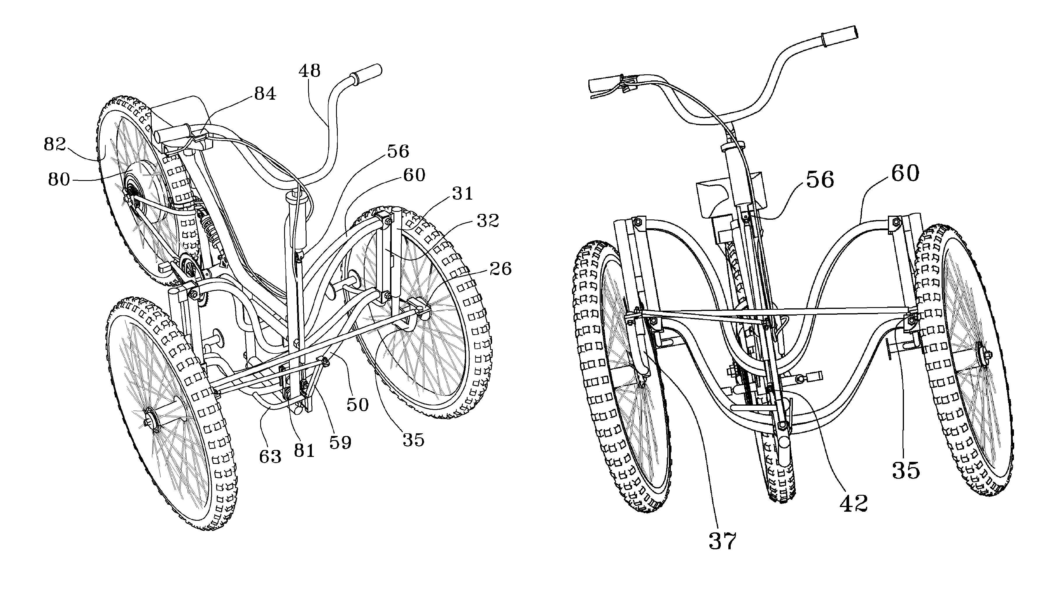 Vehicle with improved integrated steering and suspension system