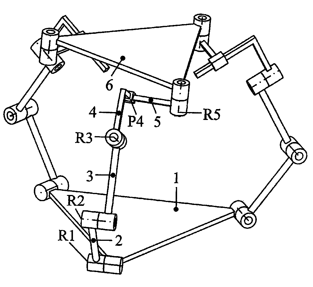 Non-concurrent axis symmetric two-rotation one-movement parallel mechanism with two-degree of freedom planar subchains