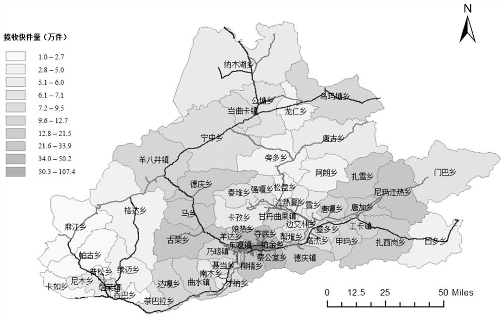 Rural express delivery station site selection method suitable for low-density population