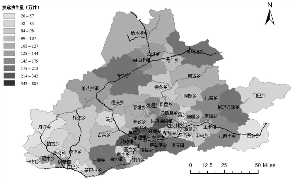 Rural express delivery station site selection method suitable for low-density population