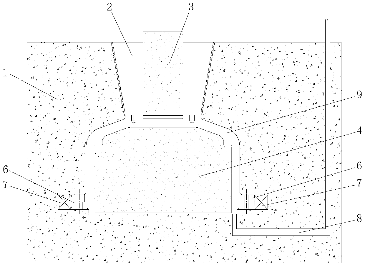 Inverted model structure of marine adjustable pitch propeller oil cylinder