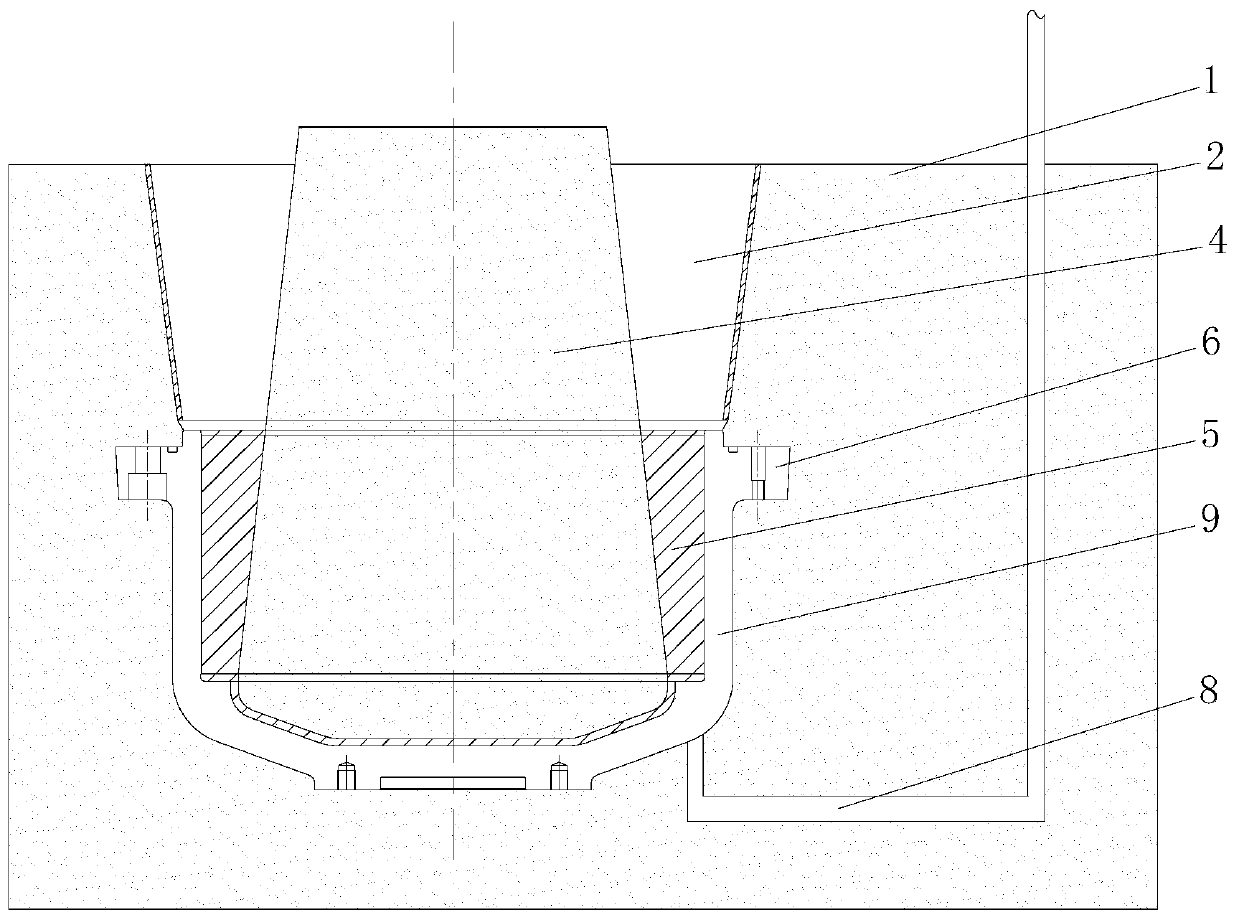 Inverted model structure of marine adjustable pitch propeller oil cylinder