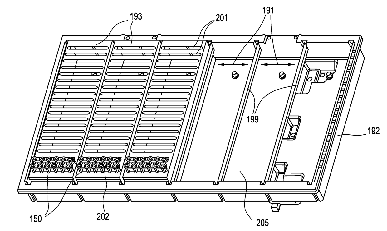 Method for holding multiple types of diagnostic test consumables in a random access single container