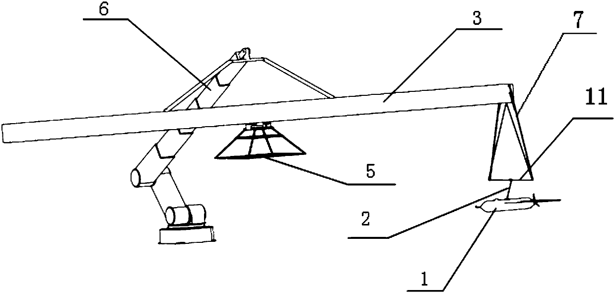 Wire mesh combined machine back antenna hook collision line type ground surface and shipboard recovery system and method for small-sized unmanned aerial vehicle