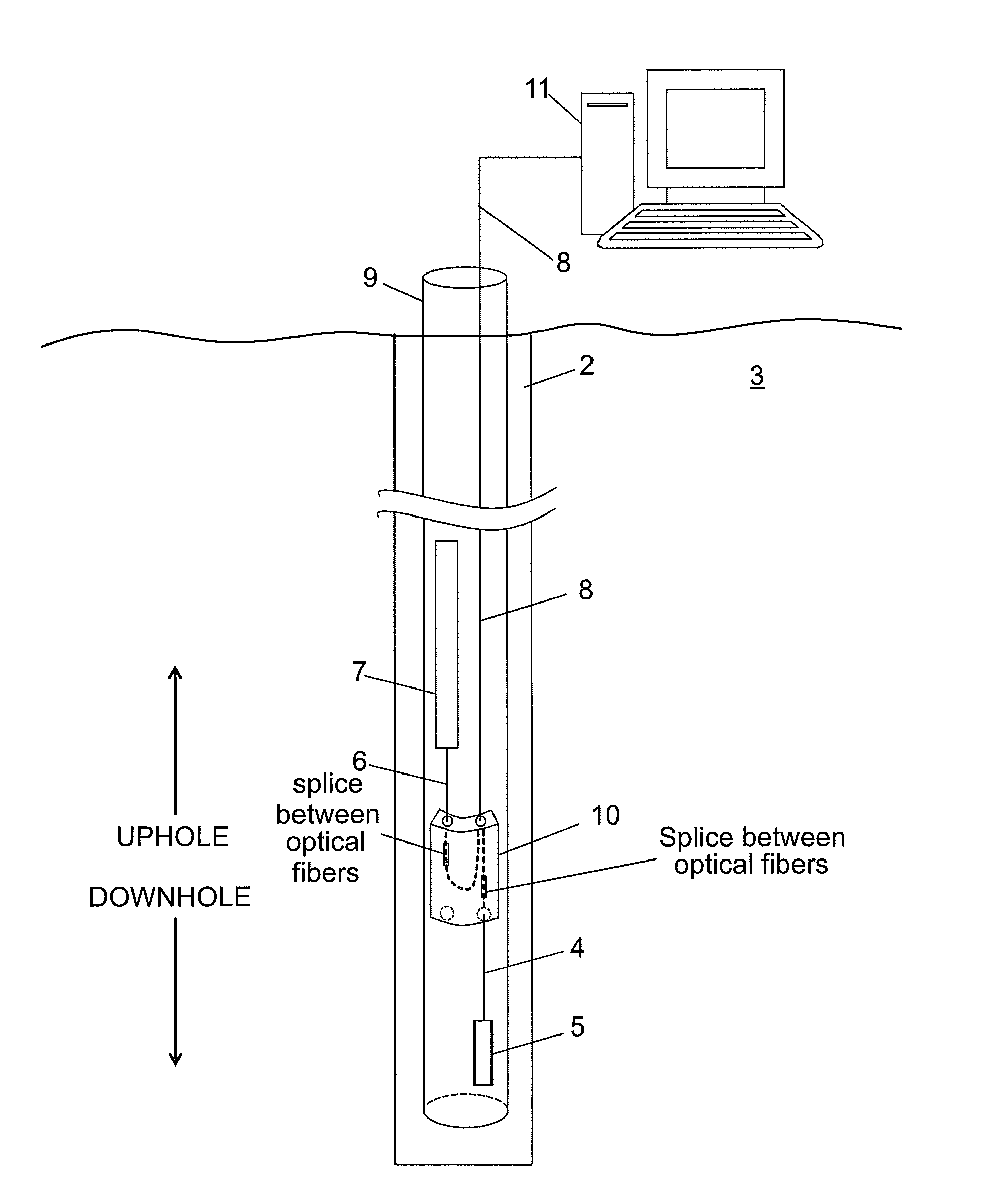 Downhole optical fiber spice housing