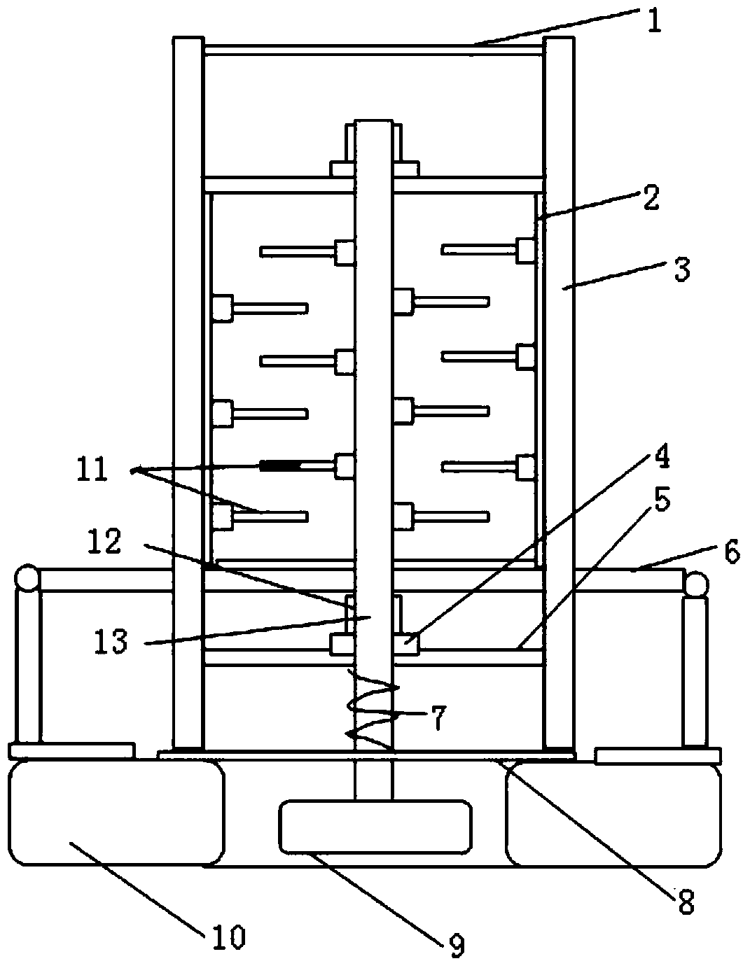 A wave piezoelectric power generation device