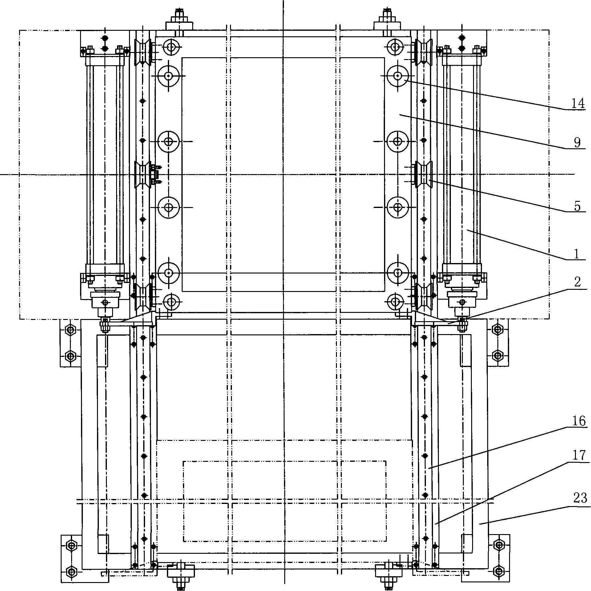 Press moveable platform for elastic element unloading