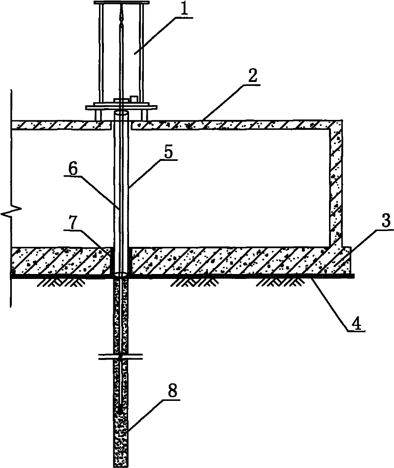 Casing construction method for reinforcing underground building and structure foundation