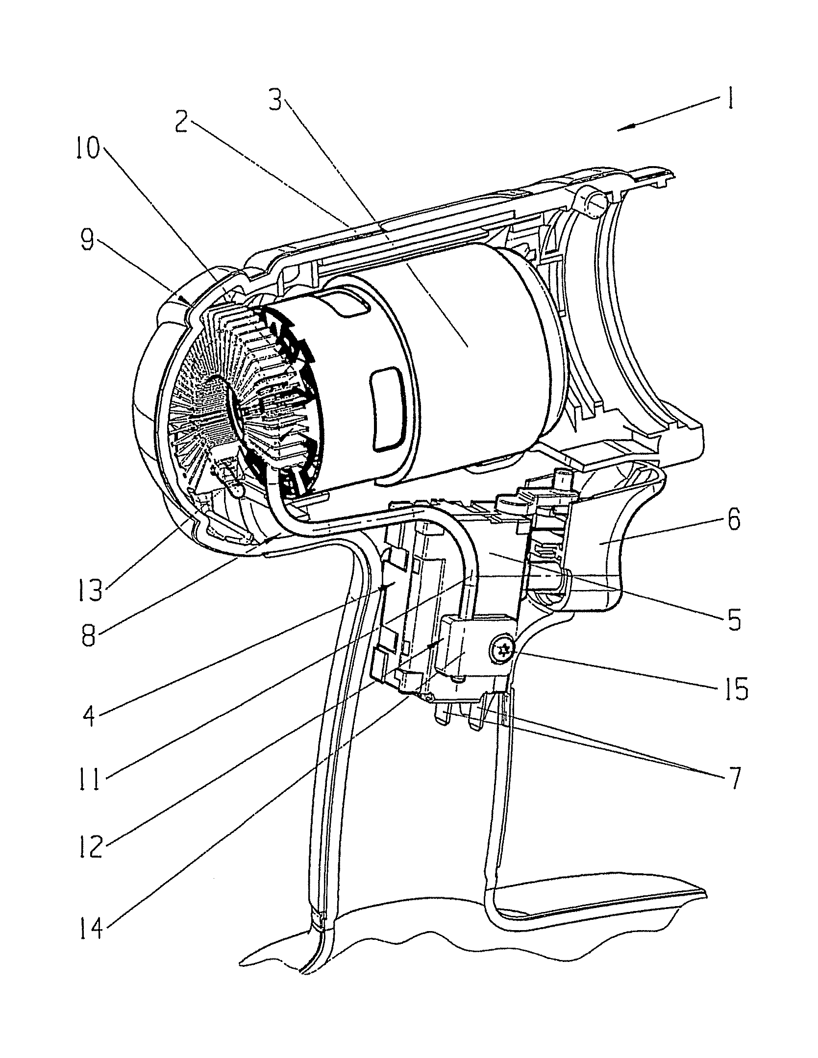 Control device, in particular in the form of an electric switch for electric handtools