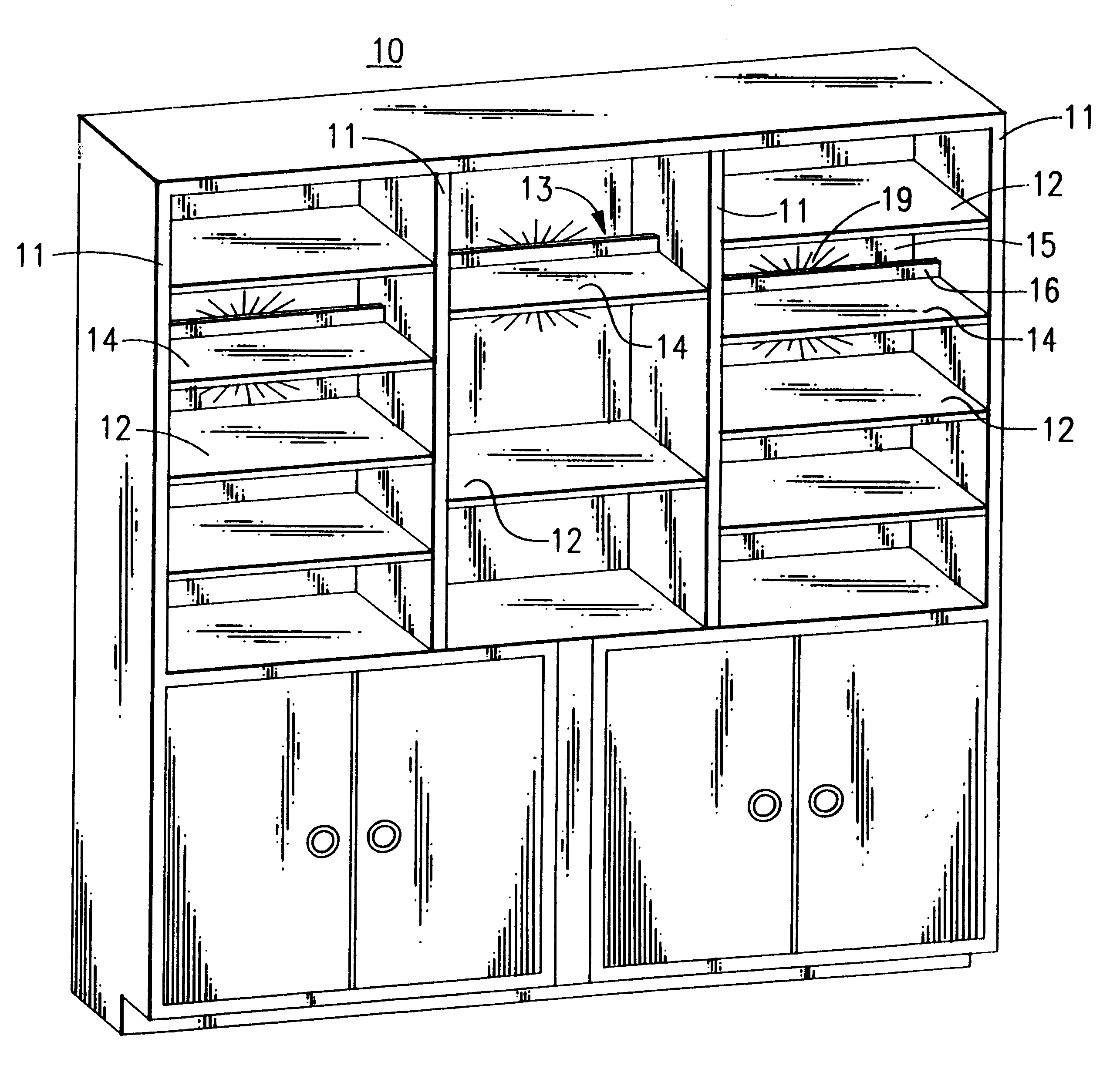 Light fixture for shelving