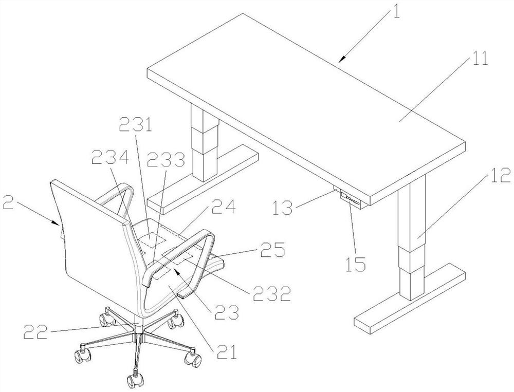 Intelligent lifting table and chair