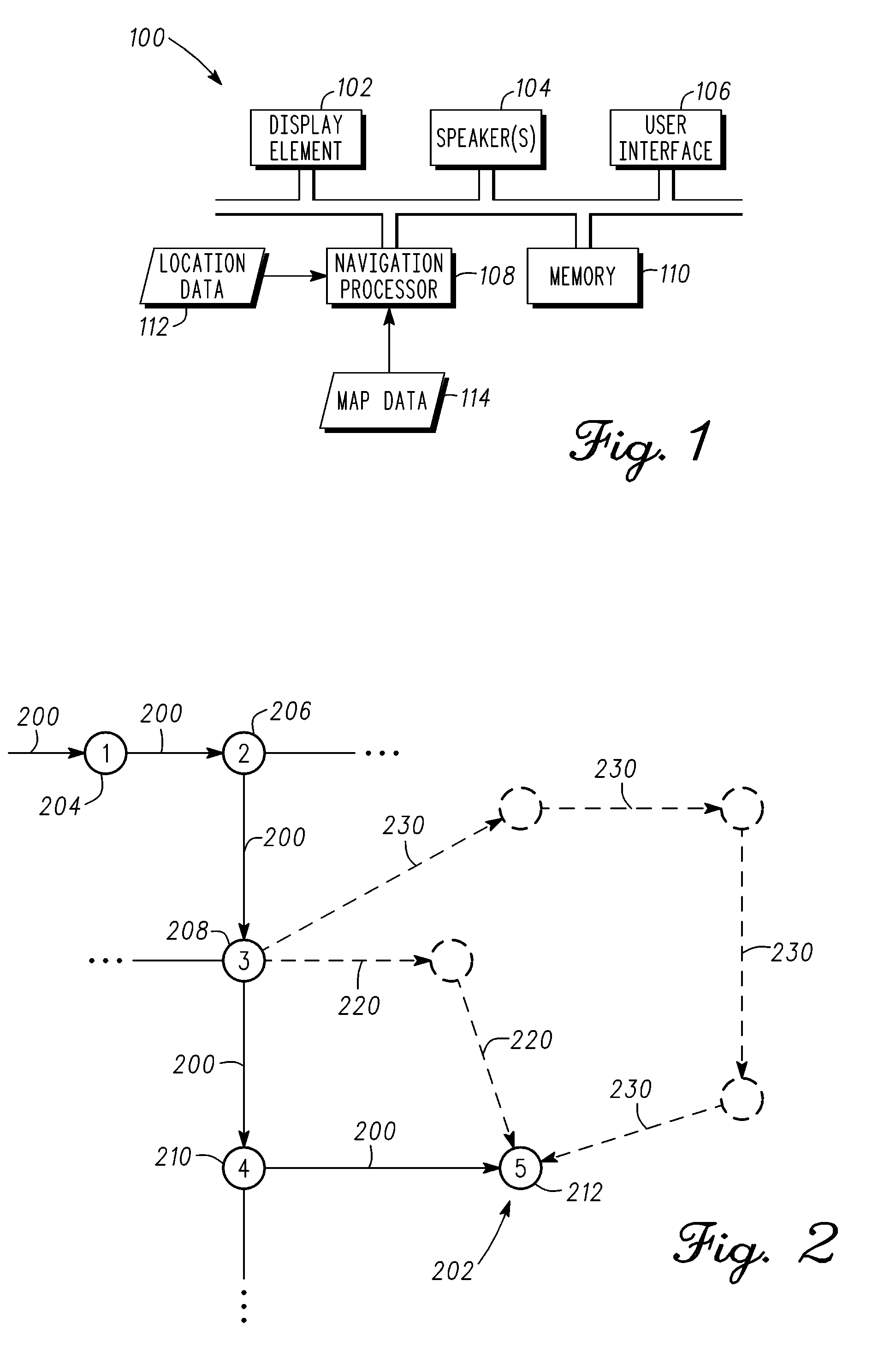 Multiple route pre-calculation and presentation for a vehicle navigation system