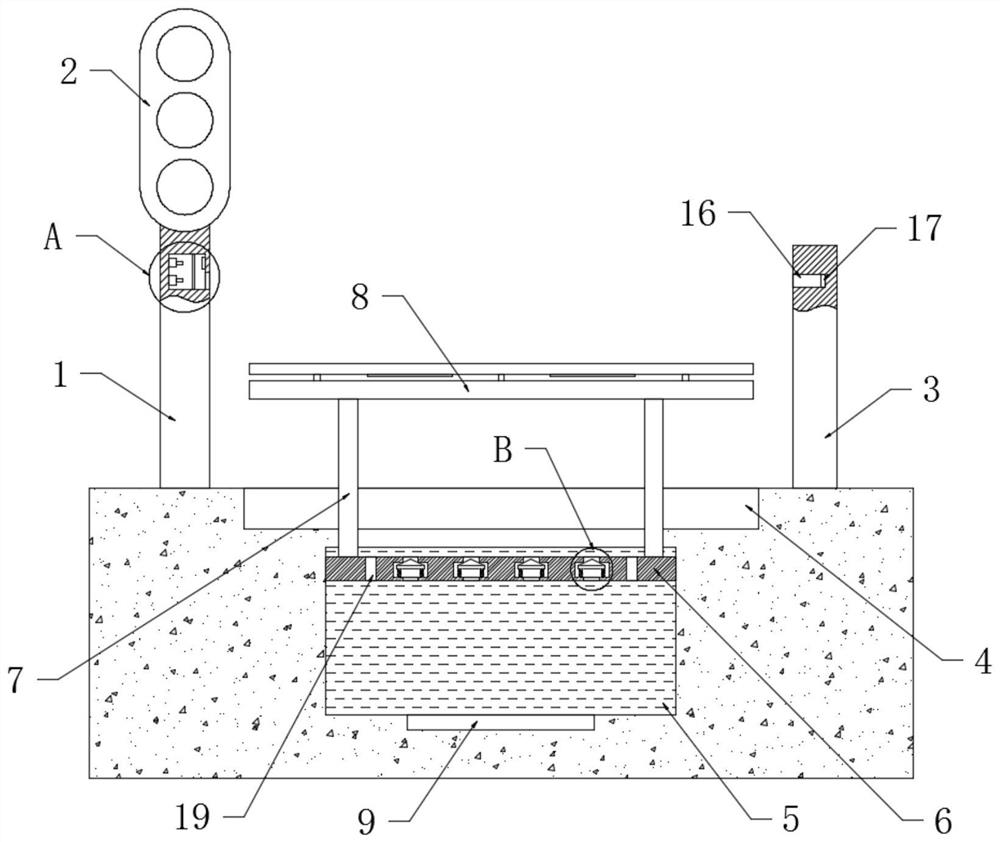 Pedestrian crossing self-lifting anti-crossing guardrail