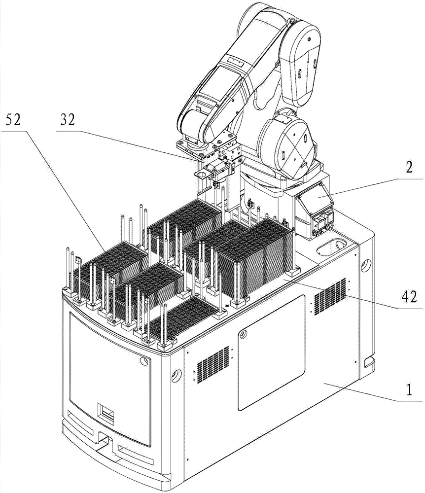 Flexible transporting and feeding and discharging device for robot