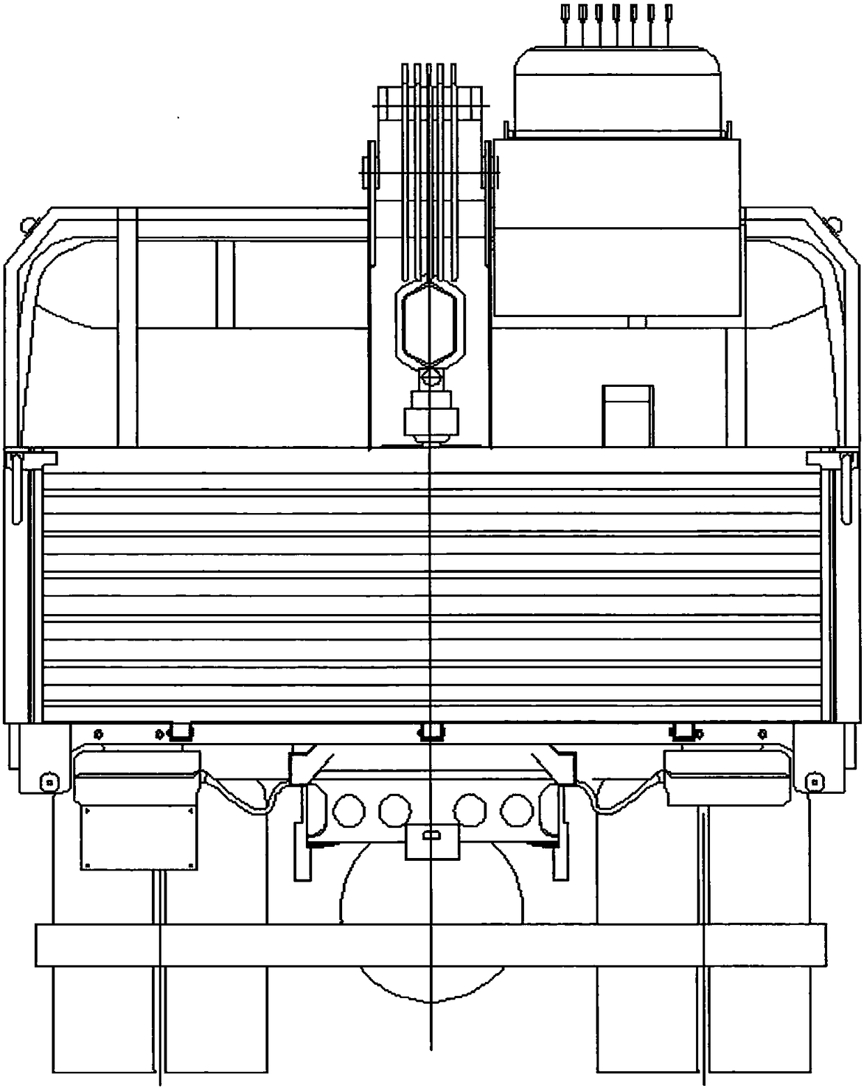 Dump truck with with crane