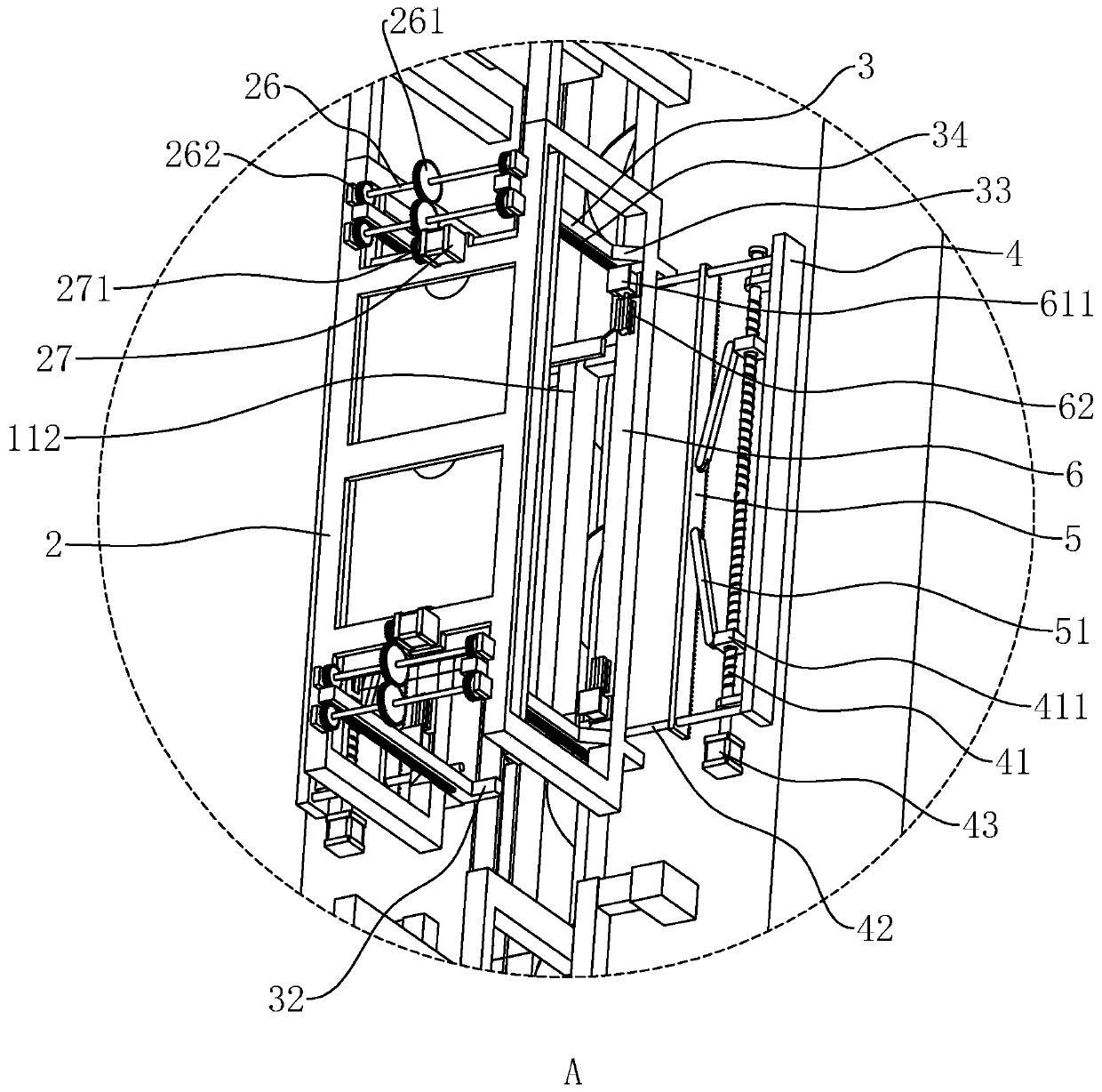 Aerated brick blank shelling circulating device