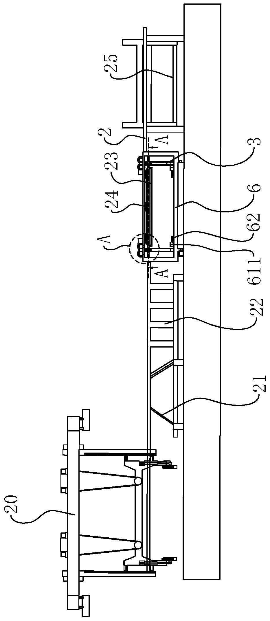 Aerated brick blank shelling circulating device