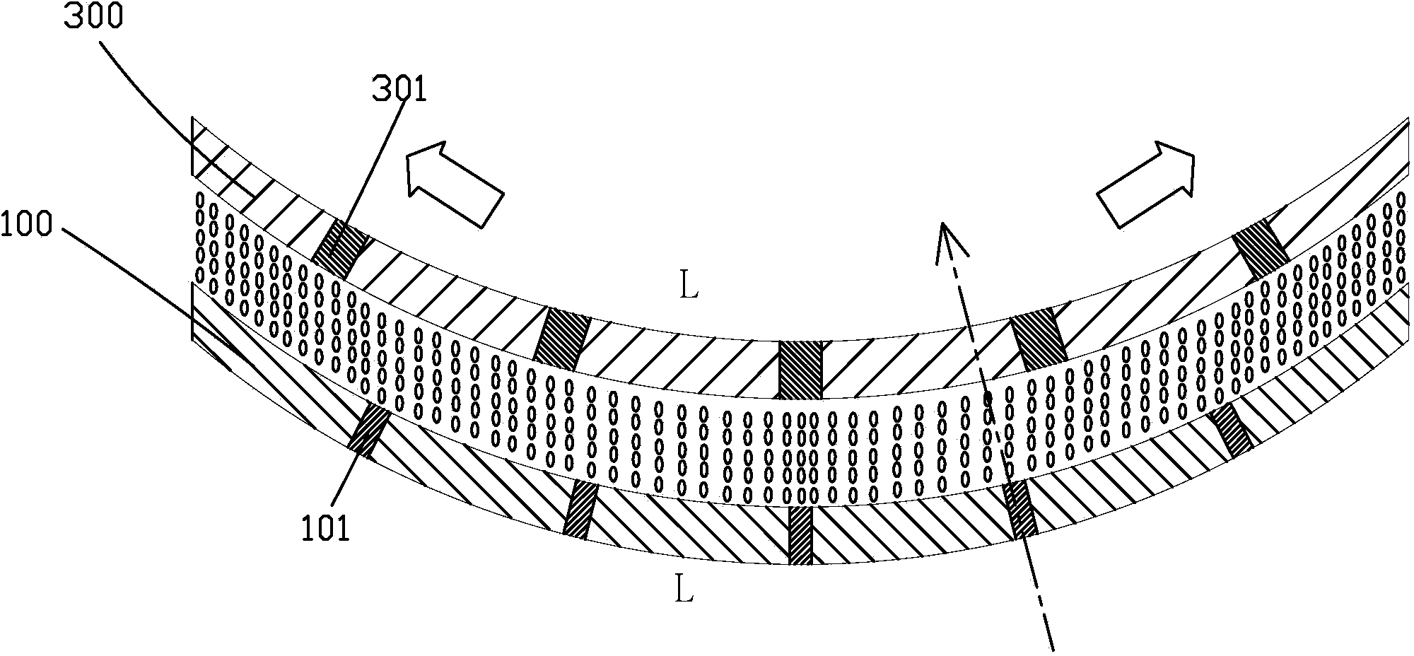 Cambered liquid crystal panel