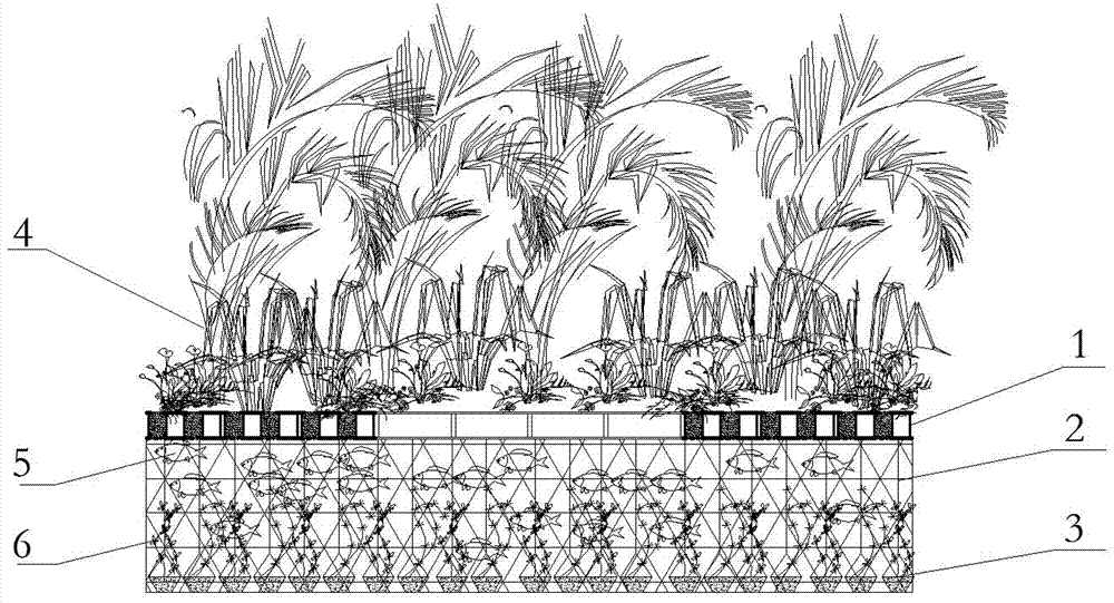 Ecological floating bed and method for recovering eutrophic reservoir aquatic ecosystem by utilizing floating bed