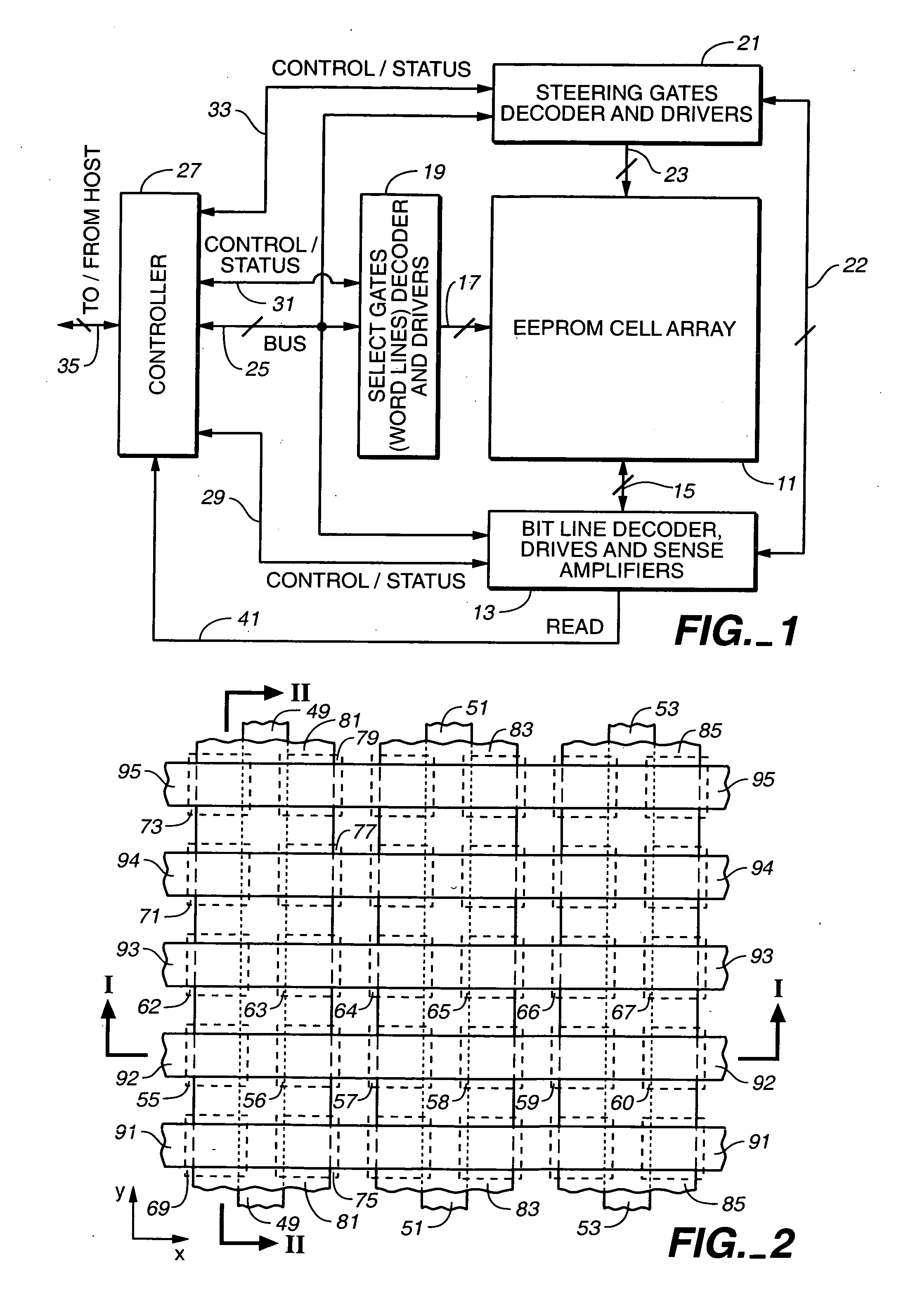 Scalable self-aligned dual floating gate memory cell array and methods of forming the array