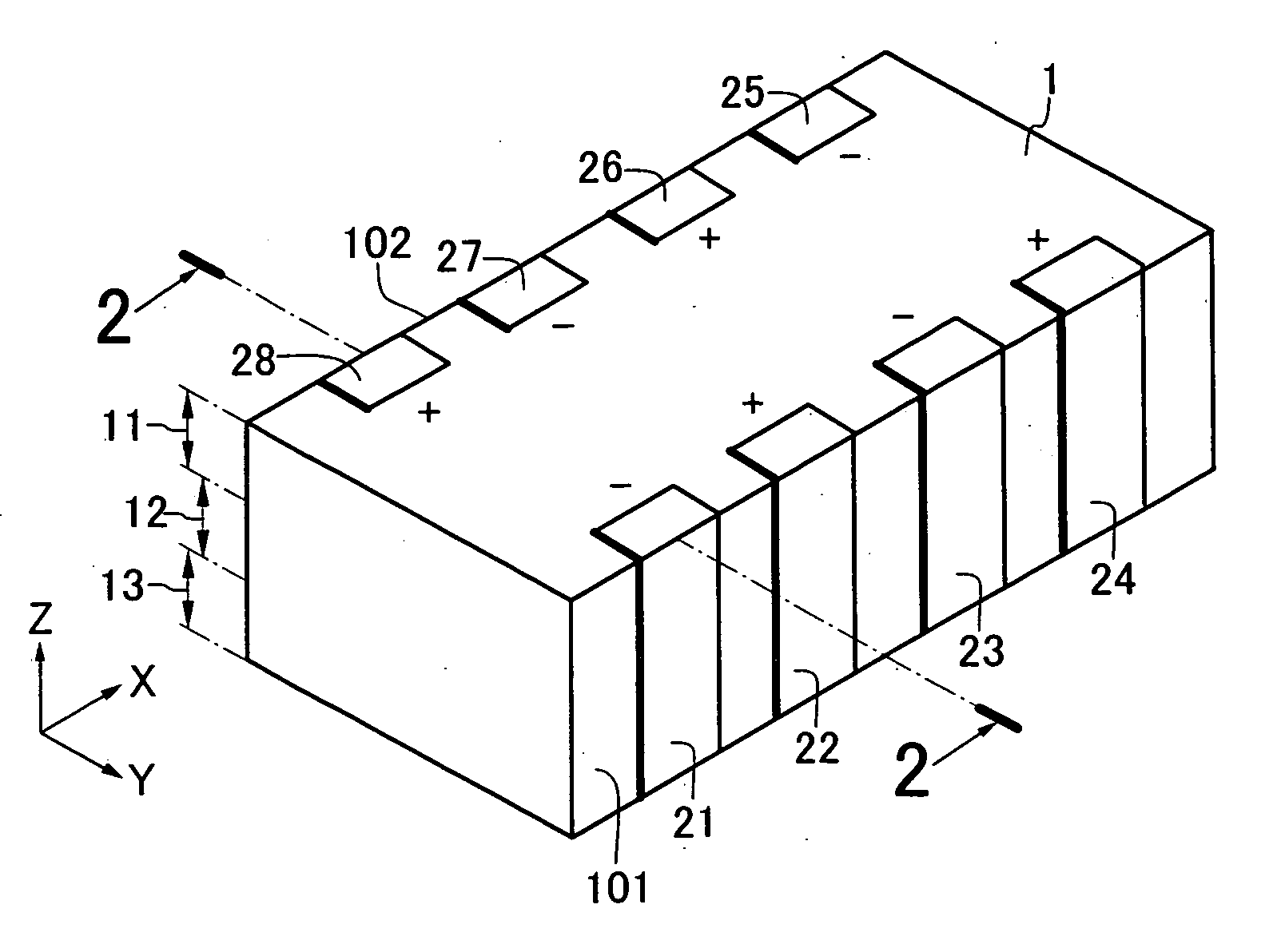 Multi-terminal type laminated capacitor and manufacturing method thereof