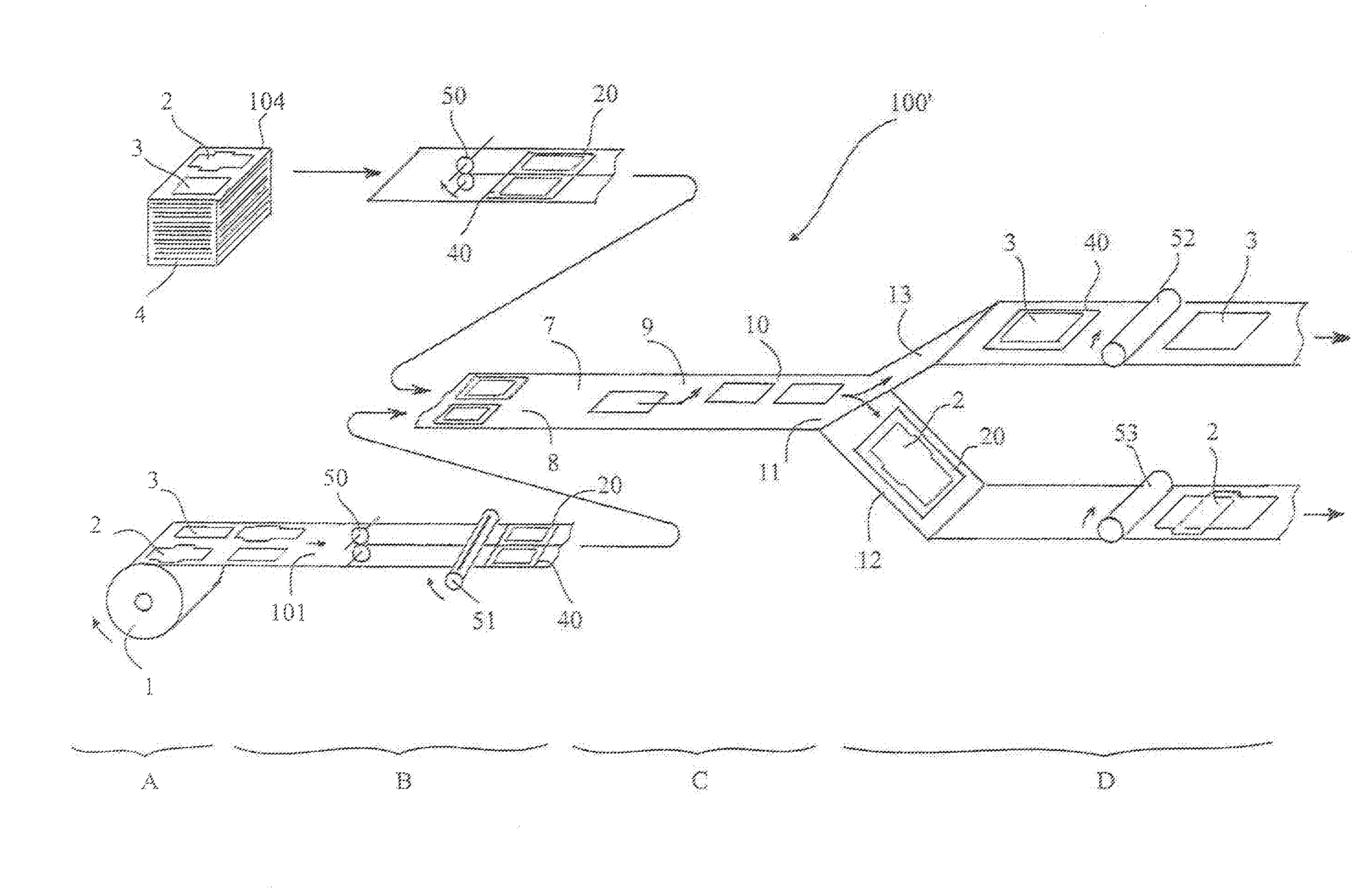 Method for producing mailing covers and machine implementing said method