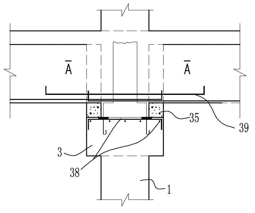 Cast-in-site column with column cap and construction method