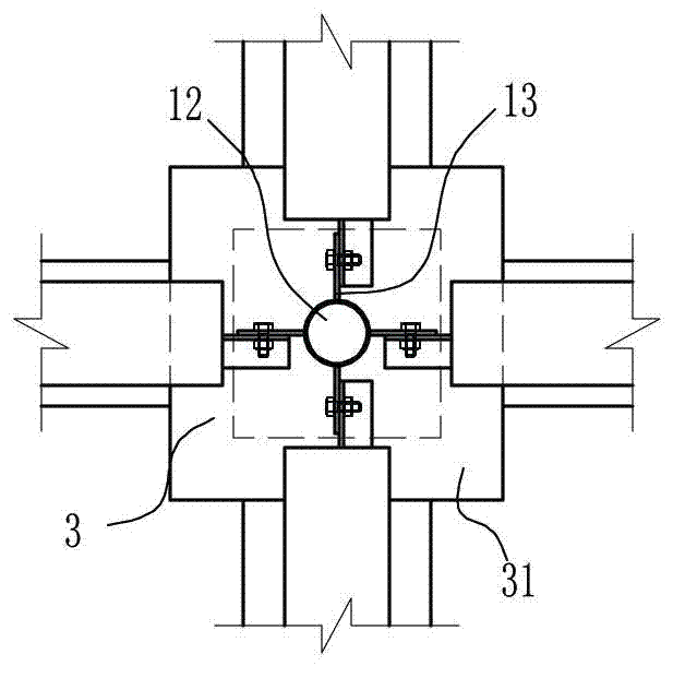 Cast-in-site column with column cap and construction method