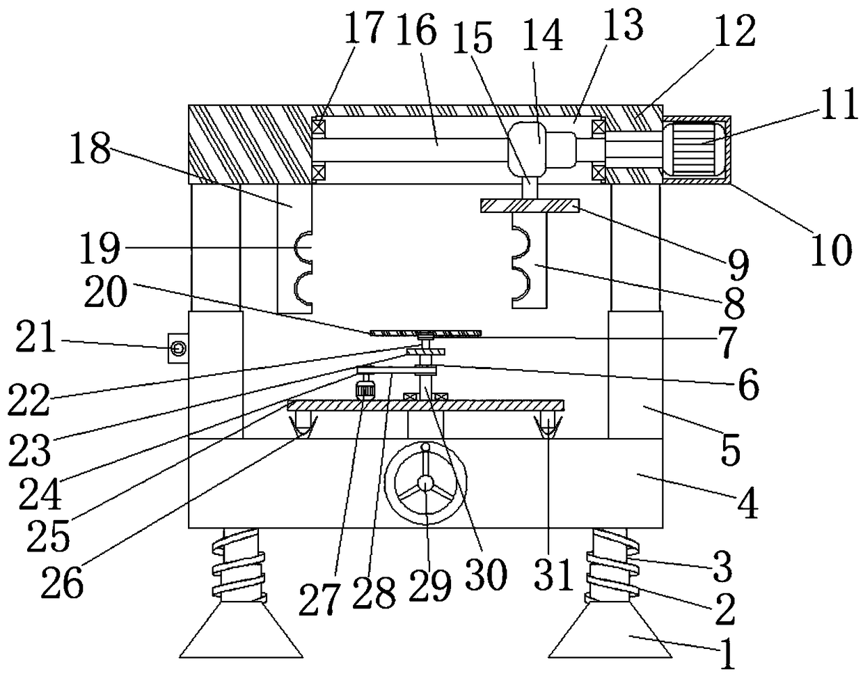 Work table convenient to adjust height for computer hardware production