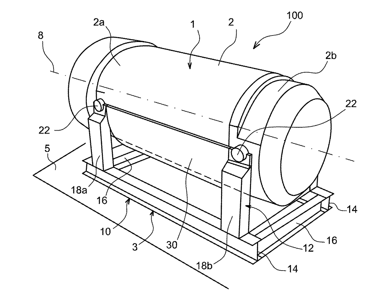 Device for supporting packaging for transporting/storing radioactive materials, including a shroud for guiding air for cooling the packaging by natural convection