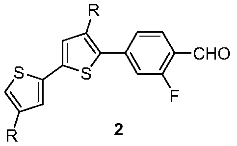 Alkyl bithiophene-2-fluorobenzene-bridged triphenylamine co-sensitizer and preparation method thereof