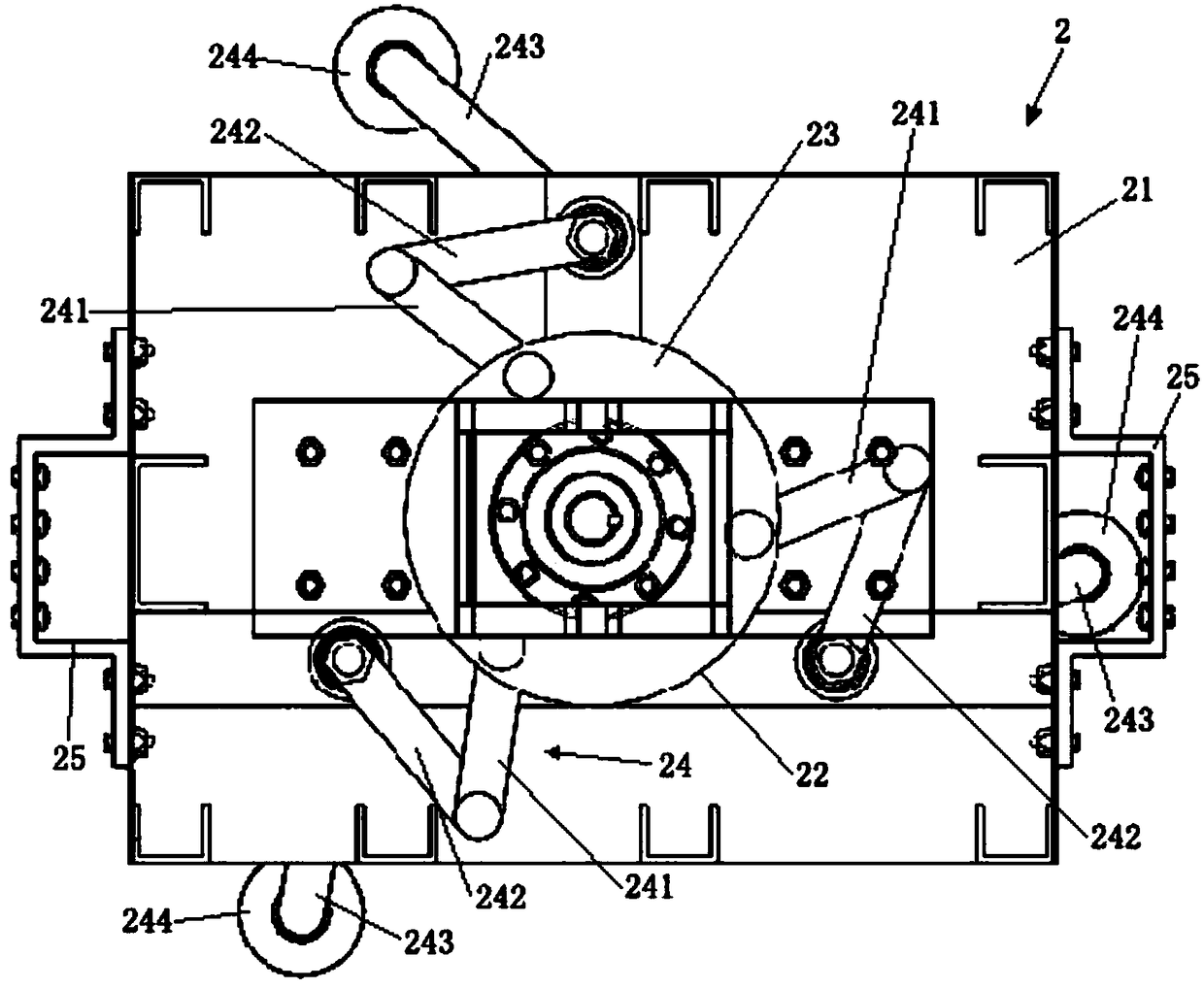 Triple-speed tire grabbing robot