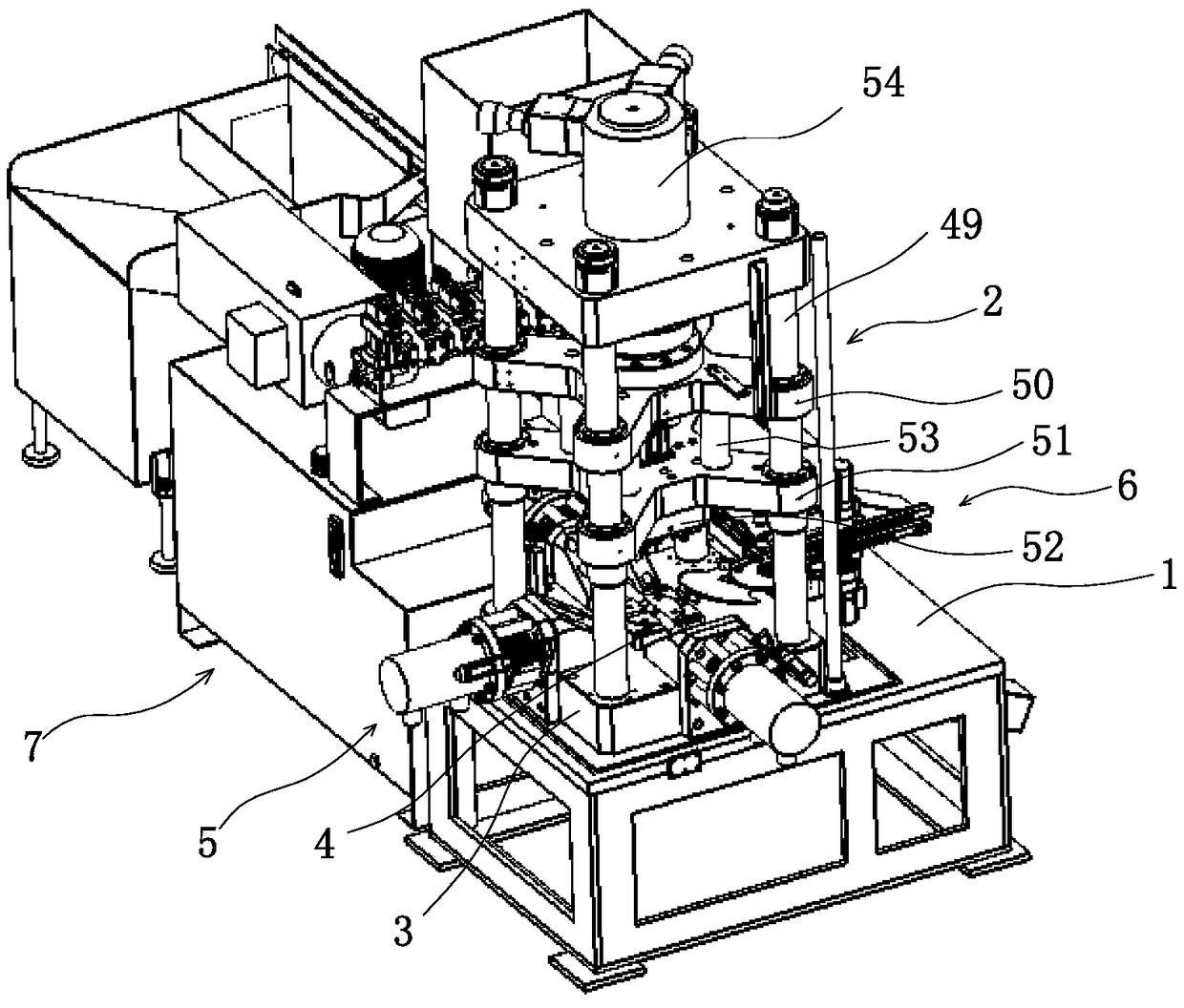 Full-automatic hot-extrusion metal forming machine