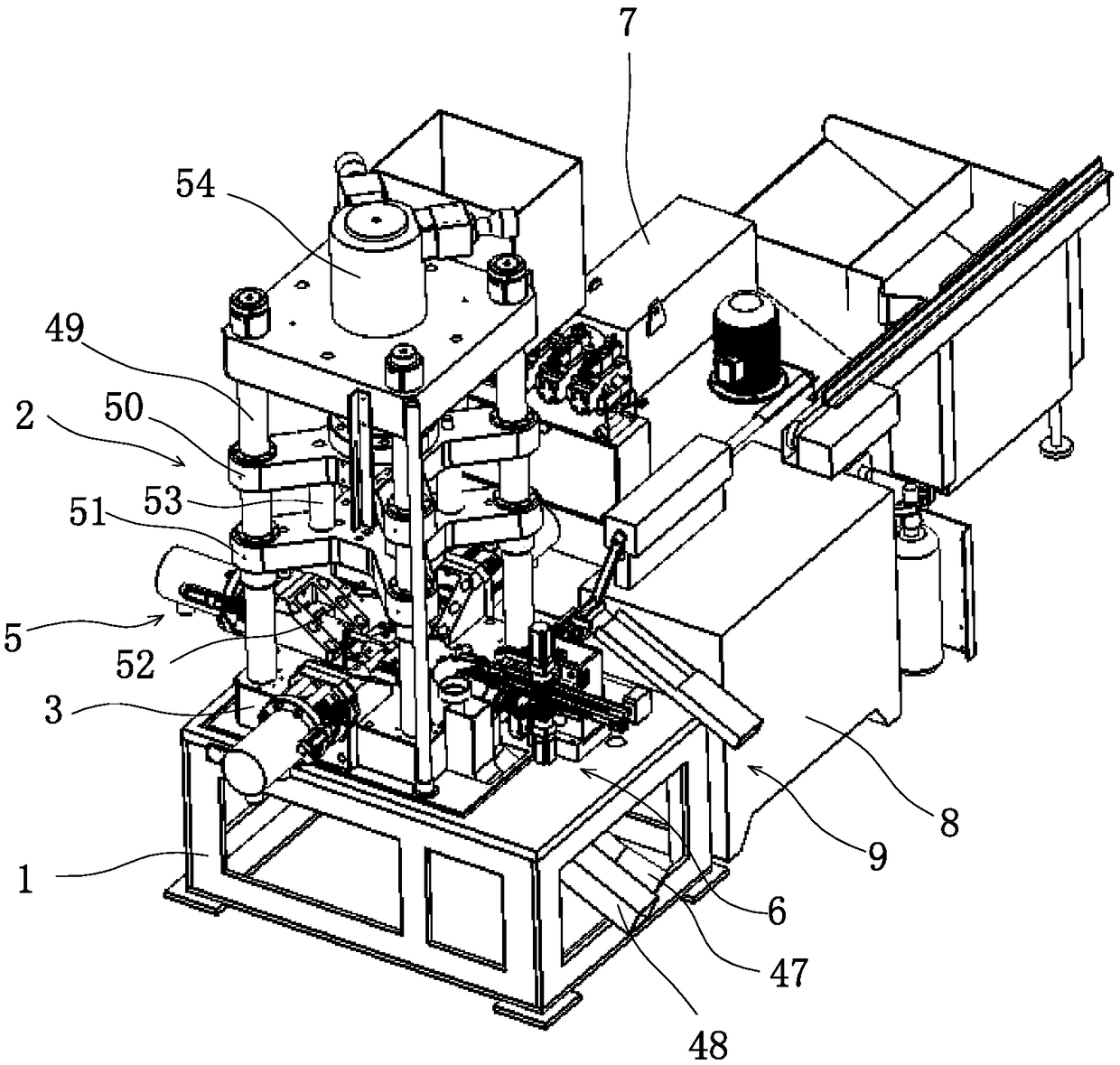 Full-automatic hot-extrusion metal forming machine