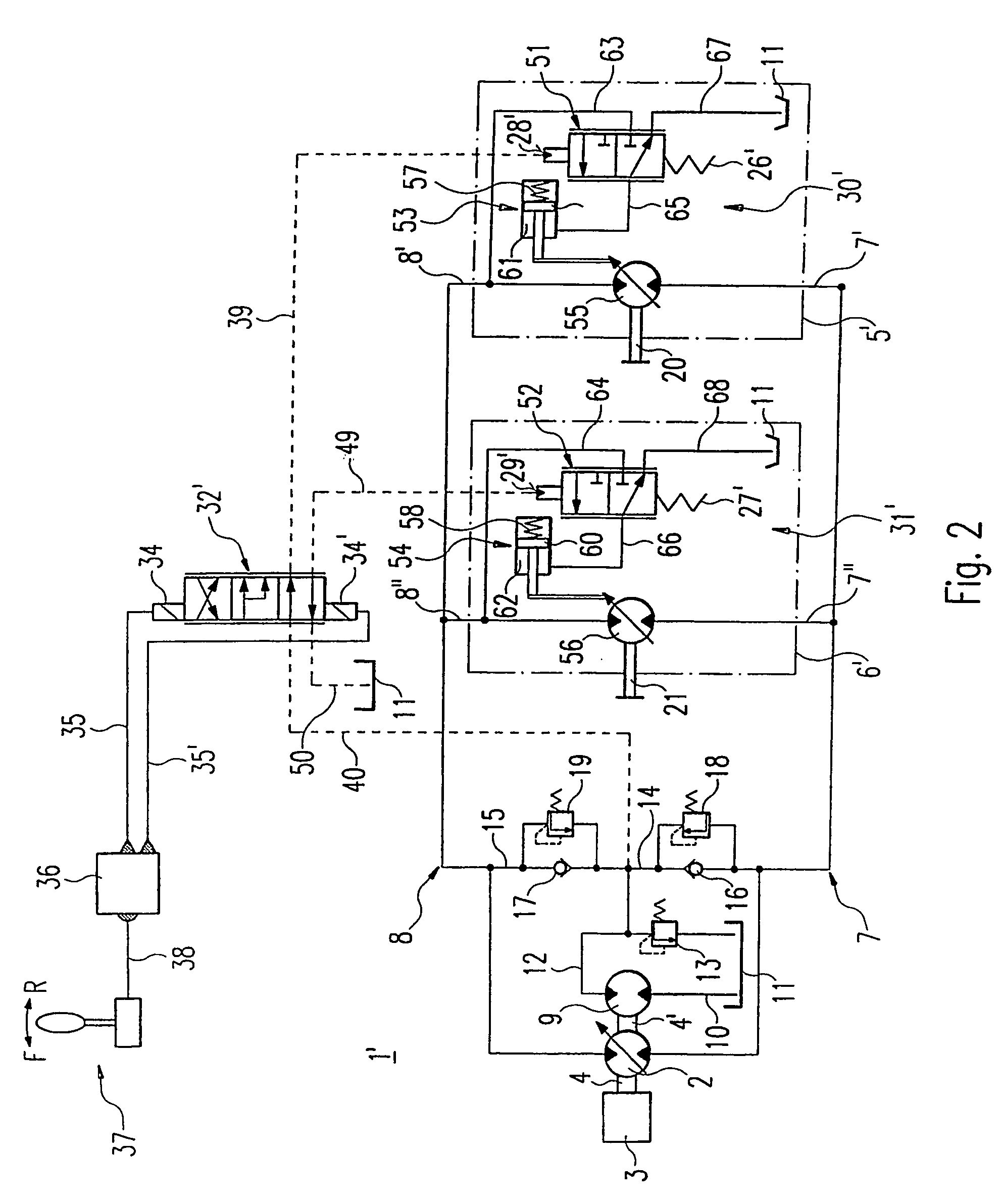 Control for a hydrostatic power train