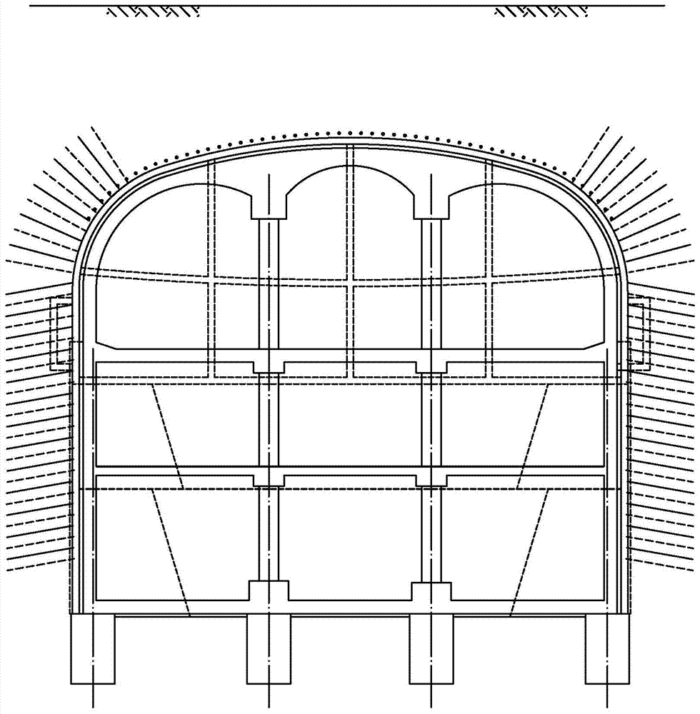 Arch Column Method for Building Large Underground Structures in Shallowly Buried Rock