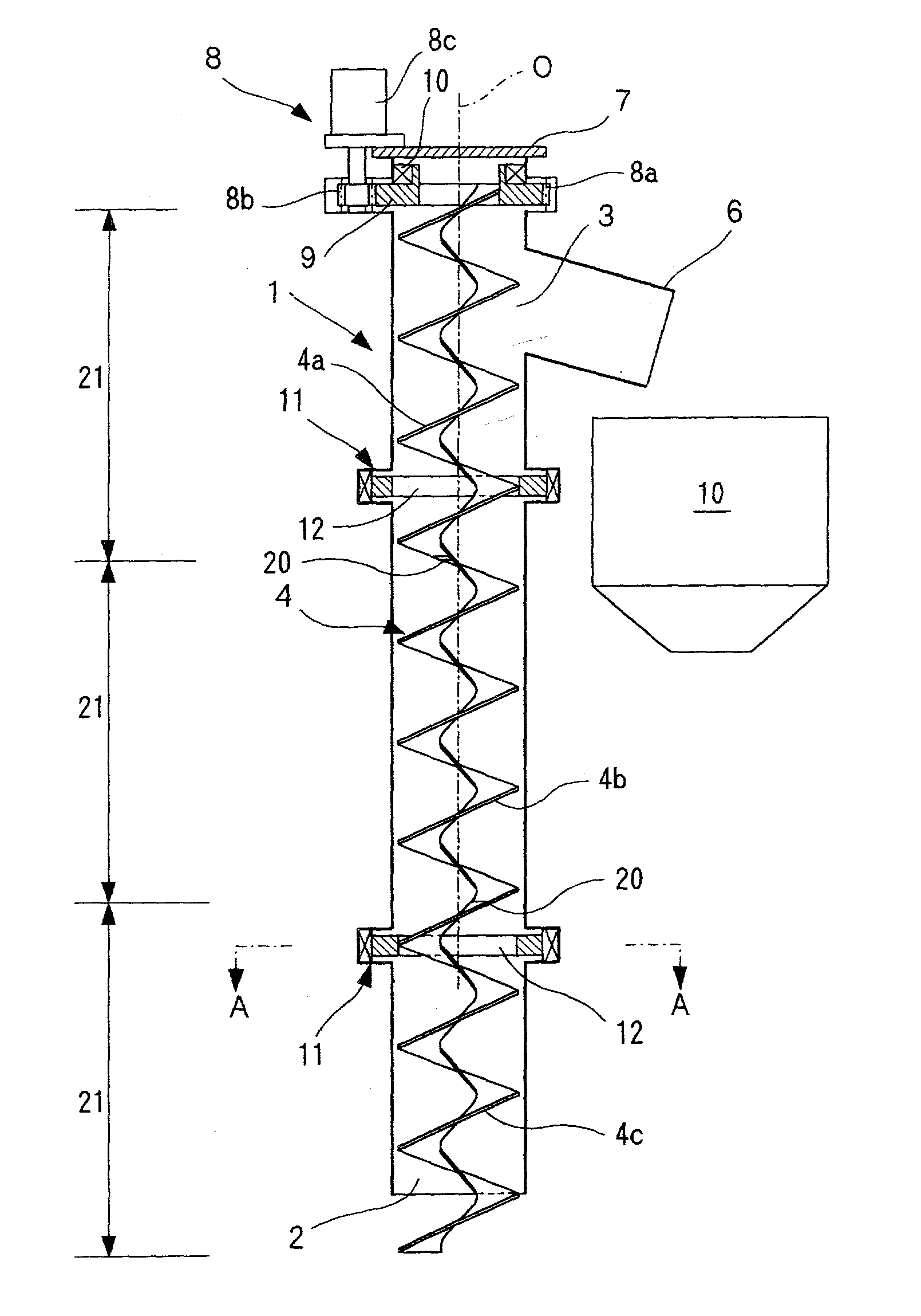 High-gradient high-pump-head screw conveyor device