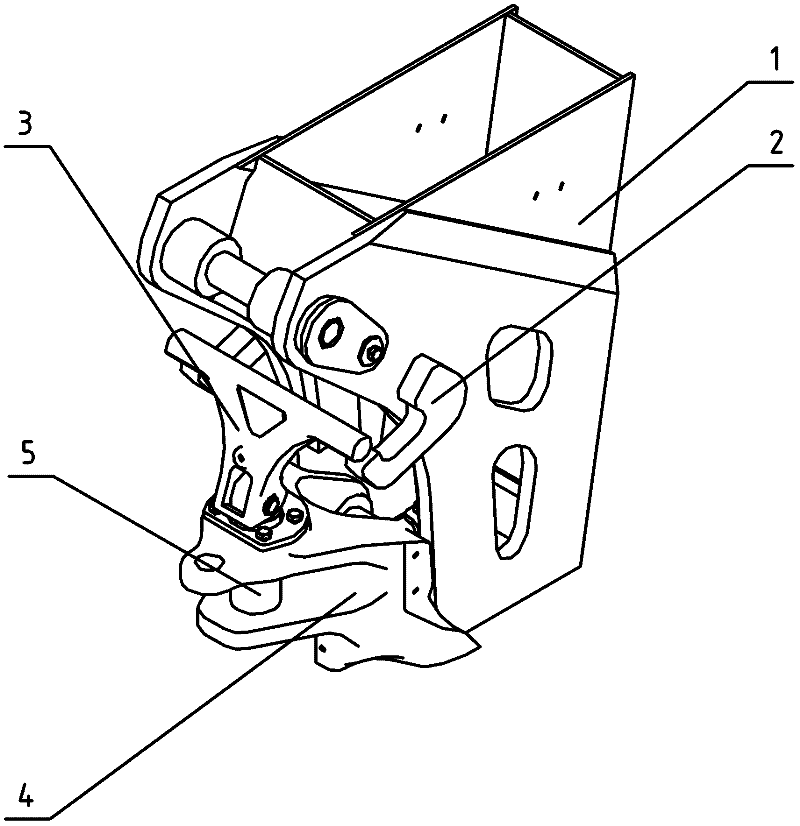 Hanger limiting mechanism for locking device of digging end movable arm of loader digger