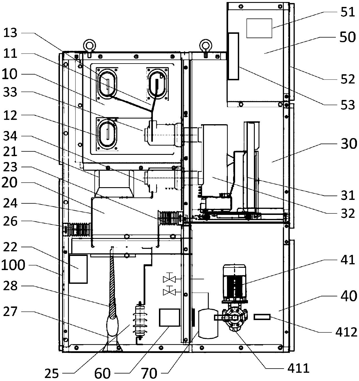 Switch cabinet suitable for preventing burning explosion