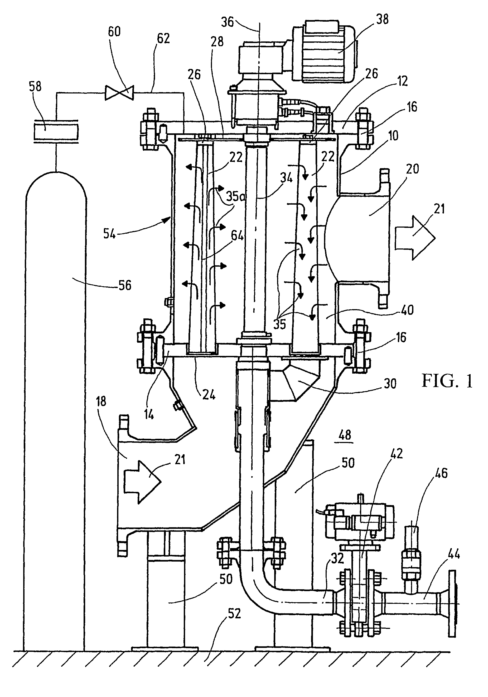 Filter installation and method for operating one such filter installation