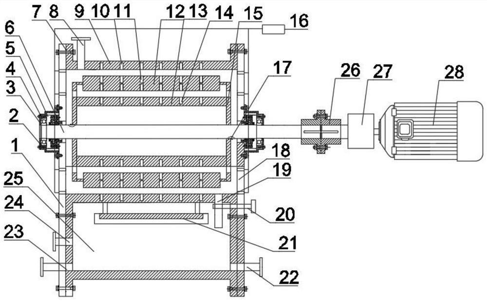 Device for degrading antibiotics by combining hydrodynamic cavitation with ultrasonic cavitation and photolysis technology