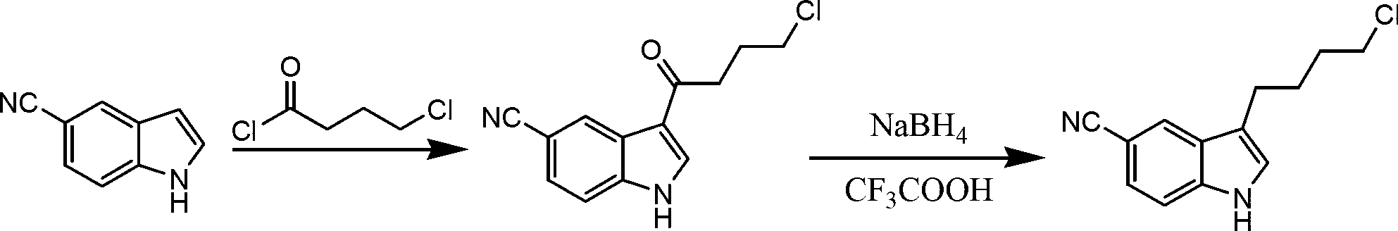 Preparation method of 3-(4-chlorobutyl)indole-5-formonitrile