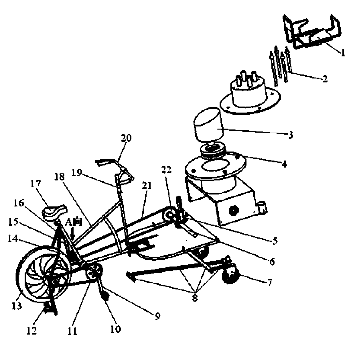 Pedal type exercising swaying car